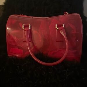 Large red jelly purse